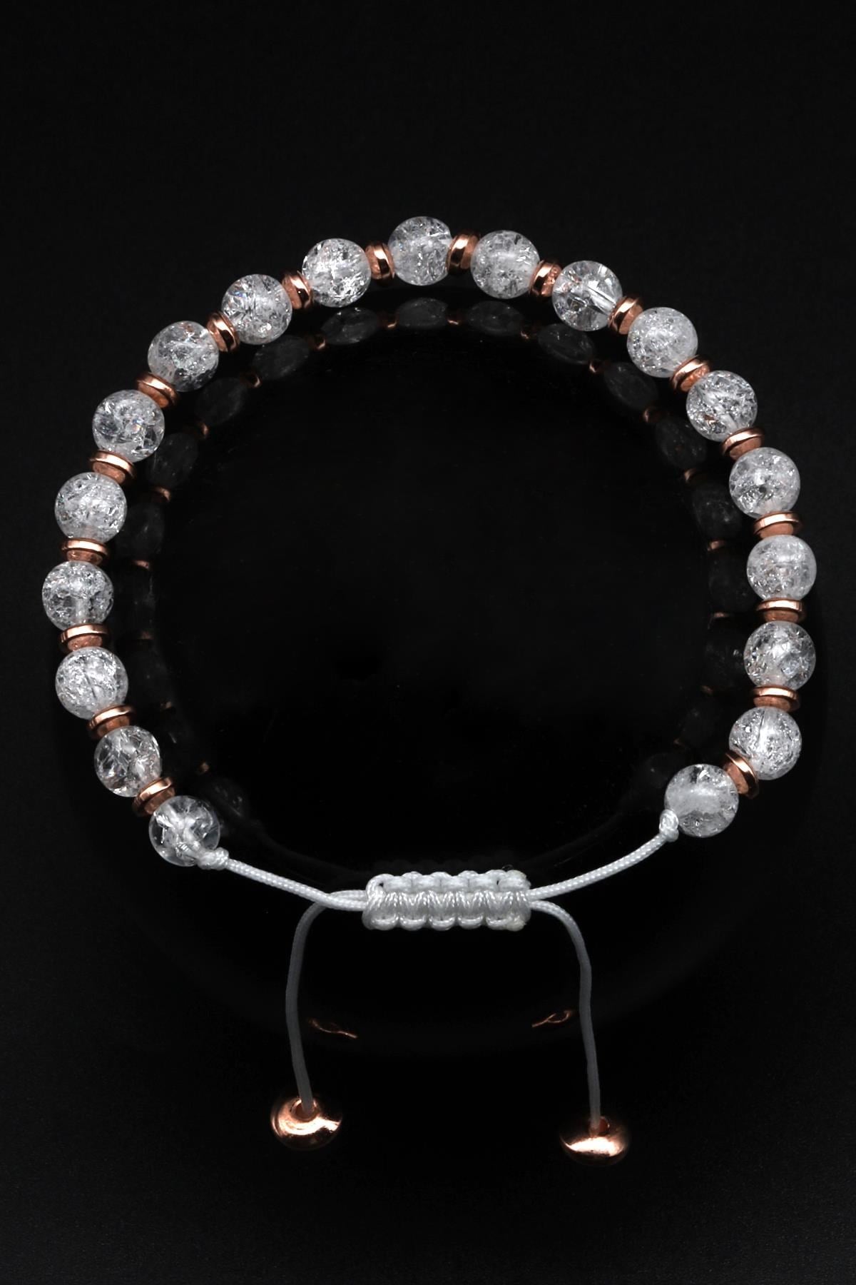 Necef Doğal Taş Makrome Örme Bileklik