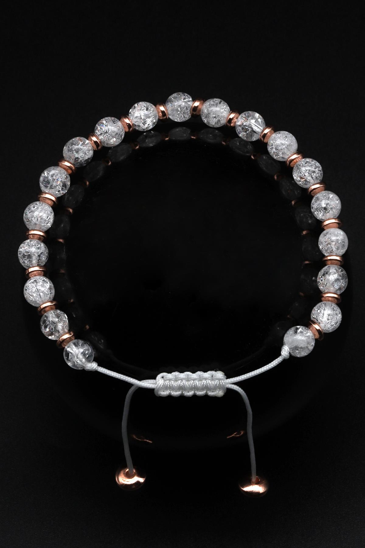 Necef Doğal Taş Makrome Örme Bileklik