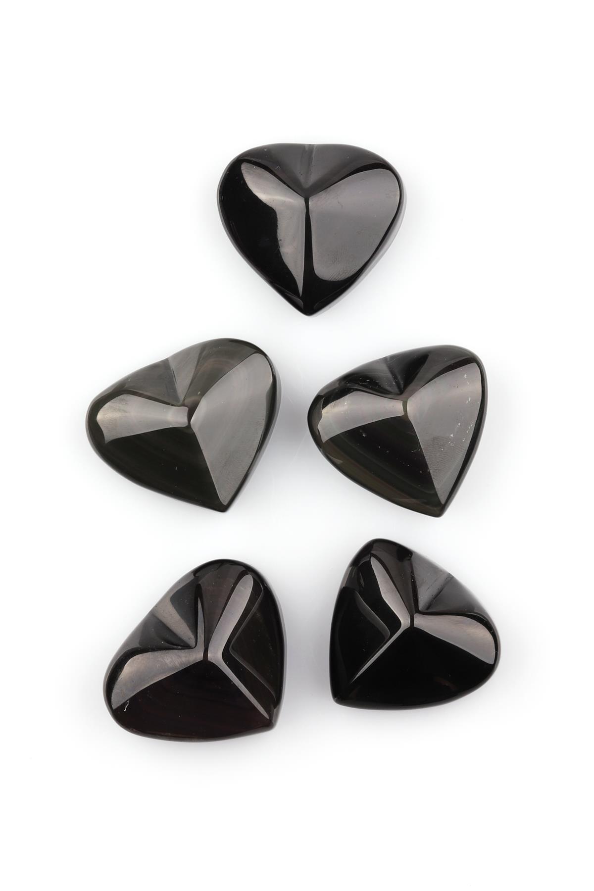 Obsidyen Doğal Taş Kalp