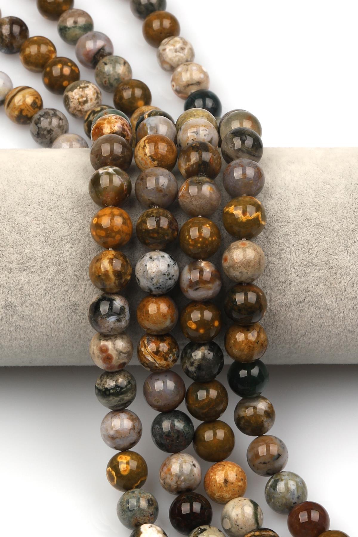Ocean Jasper  ( A Kalite ) Doğaltaş Dizi 10 mm Küre Kesim