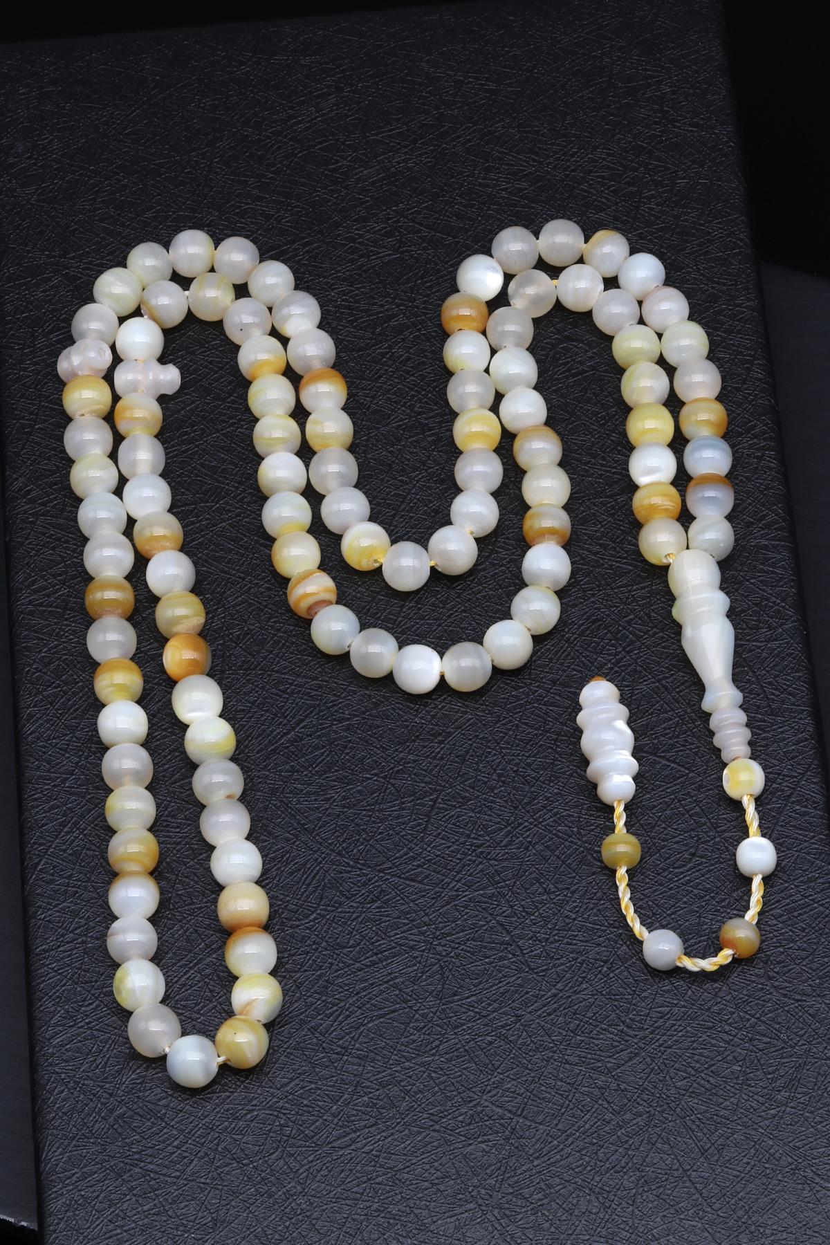 Okyanus Sedef Doğaltaş 99'lu Tesbih 7 mm Küre Kesim