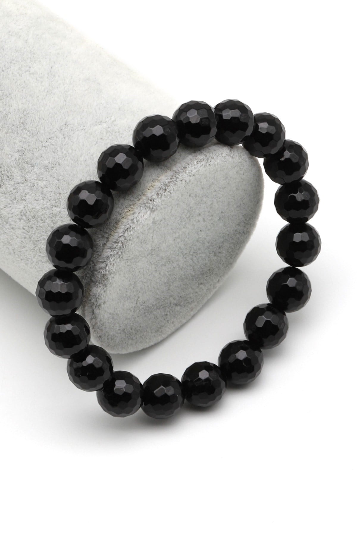 Oniks Doğal Taş Bileklik 10 mm Fasetli Küre Kesim - BLK-2169