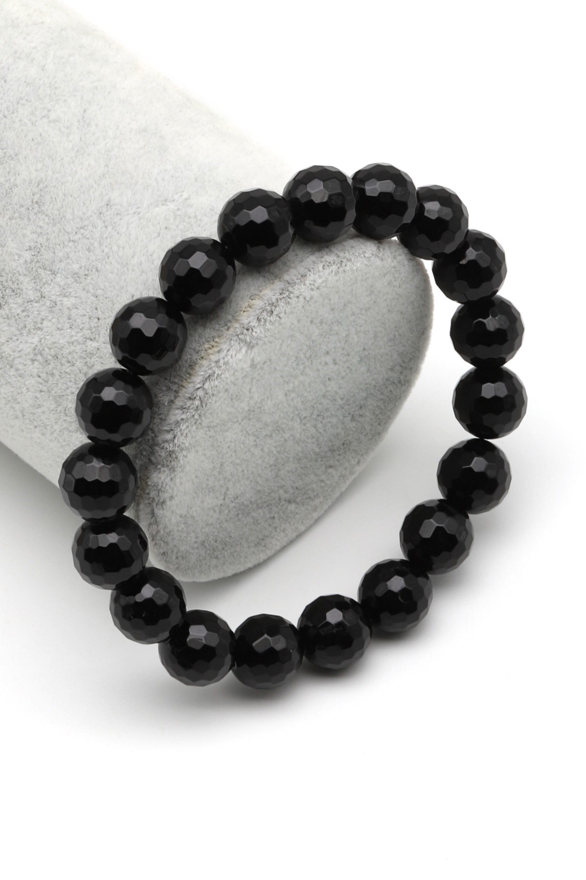 Oniks Doğal Taş Bileklik 10 mm Fasetli Küre Kesim - BLK-2169