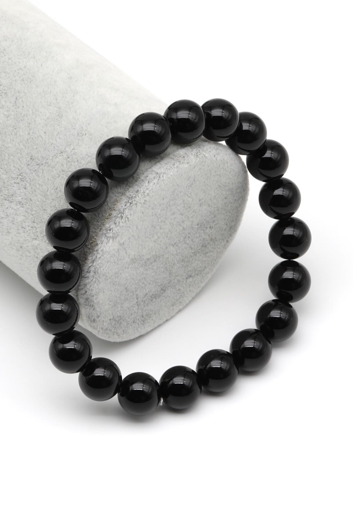 Oniks Doğal Taş Bileklik 10 mm Küre Kesim