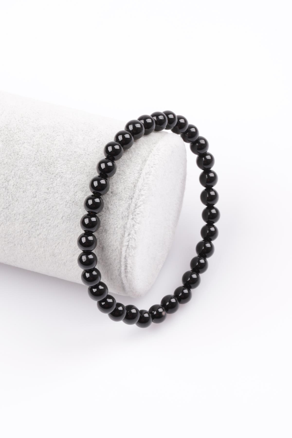 Oniks Doğal Taş Bileklik 6 mm Küre Kesim