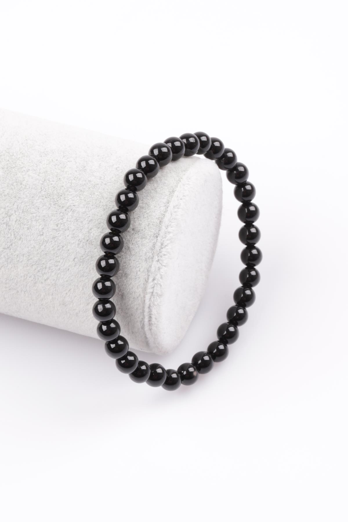Oniks Doğal Taş Bileklik 6 mm Küre Kesim