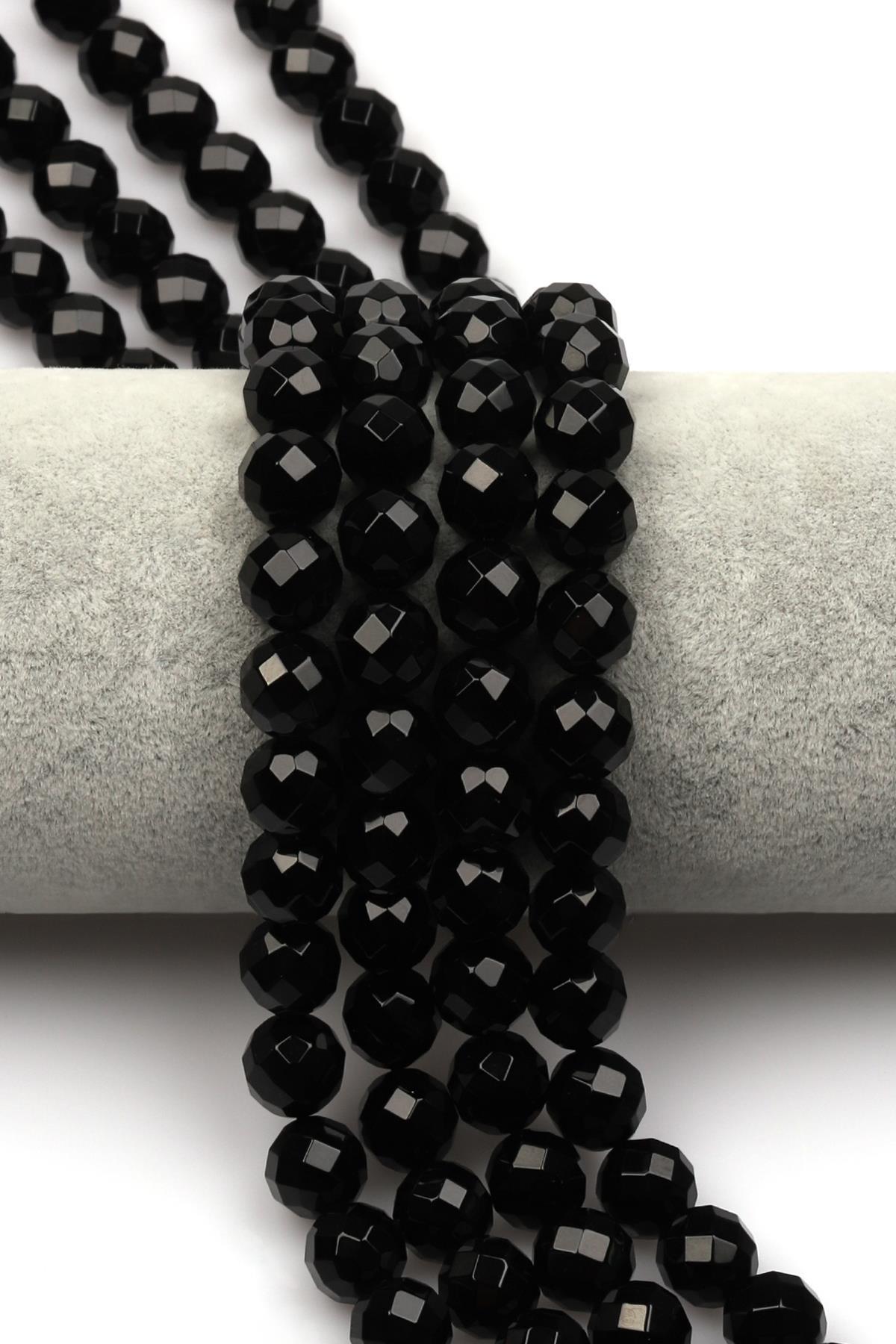 Oniks Doğal Taş Dizi 10 mm Fasetli Küre Kesim