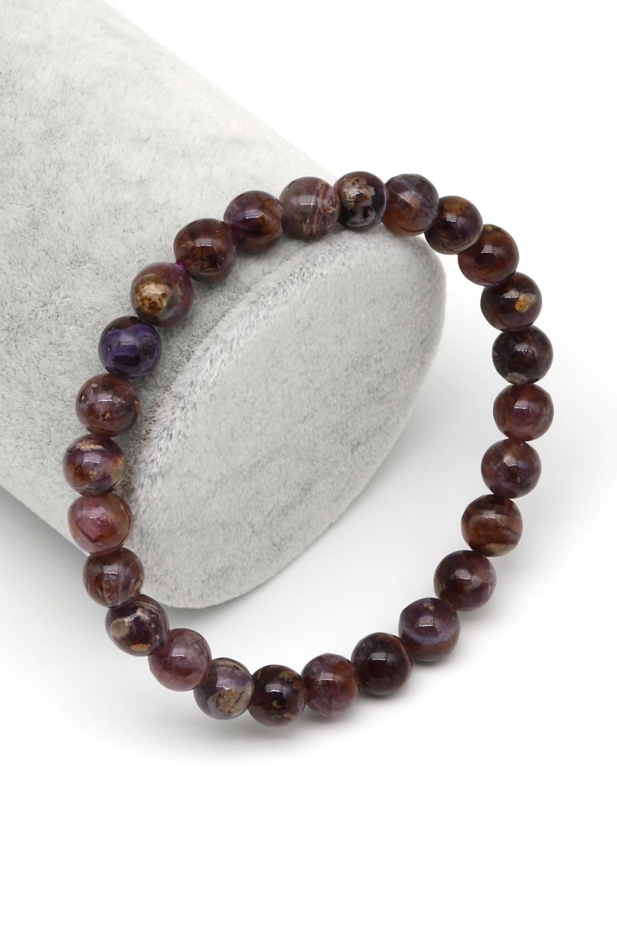Opal-Çeroit Doğal Taş Bileklik 7 mm Küre Kesim
