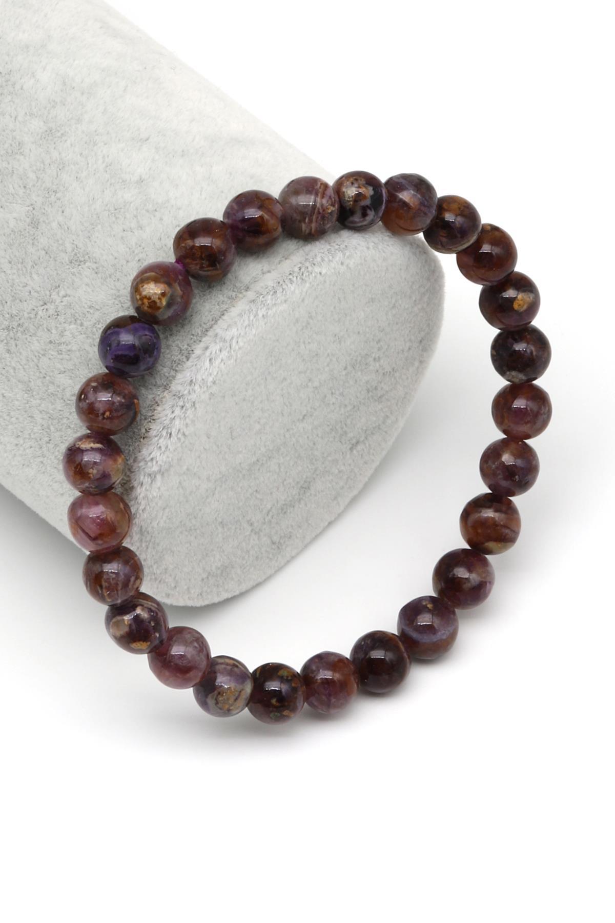 Opal-Çeroit Doğal Taş Bileklik 7 mm Küre Kesim