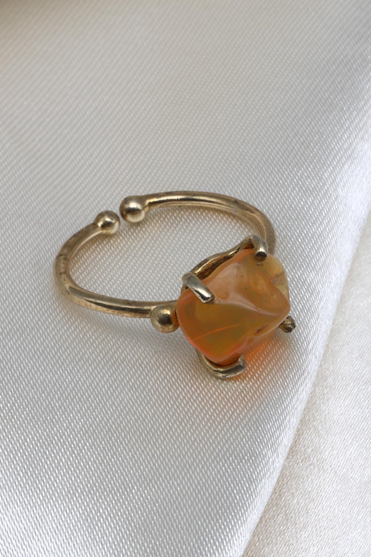 Opal Doğal Taş 925 Ayar Gümüş Ayarlanabilir Yüzük