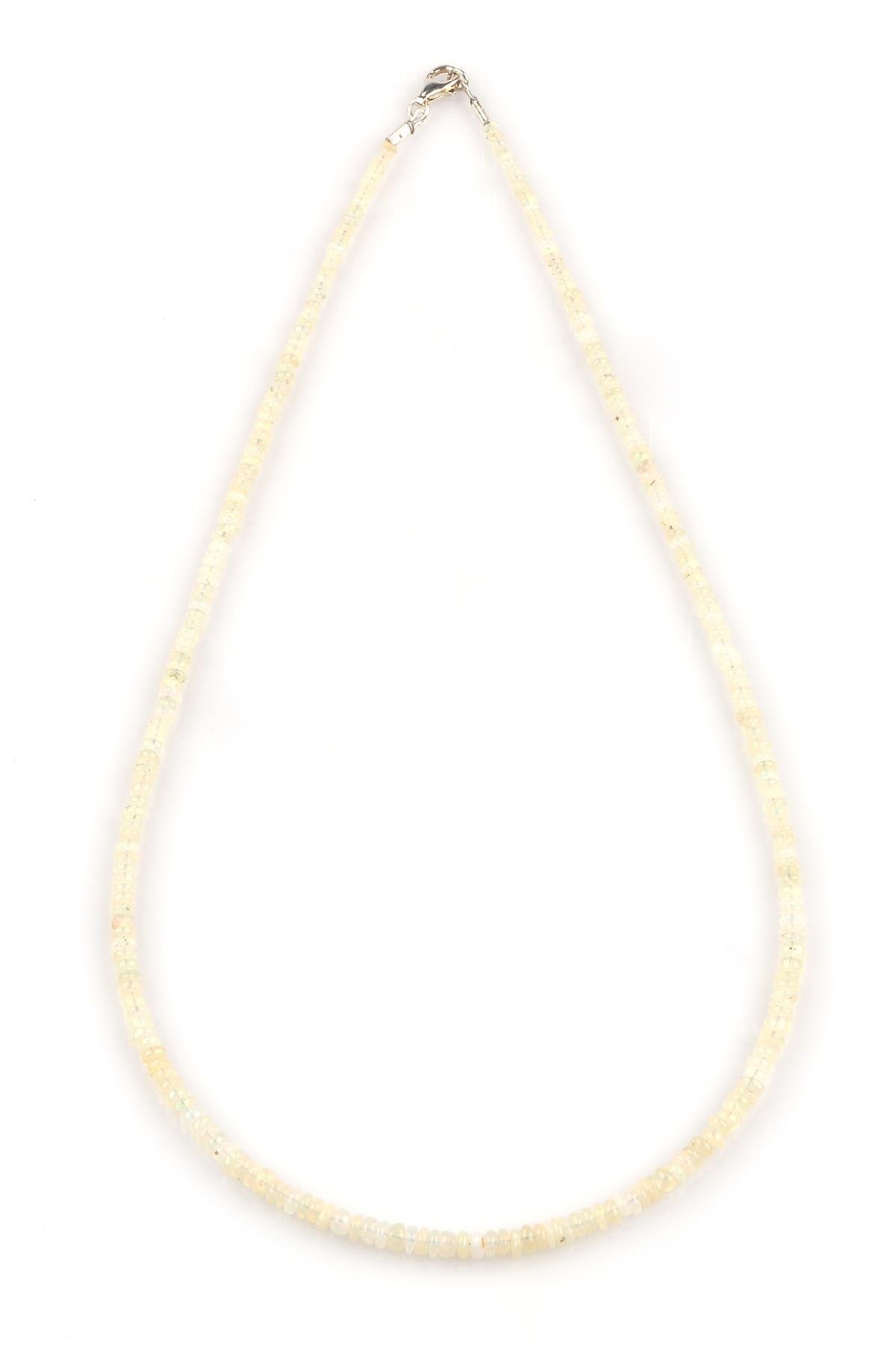 Opal Doğal Taş Kolye Rondel Kesim