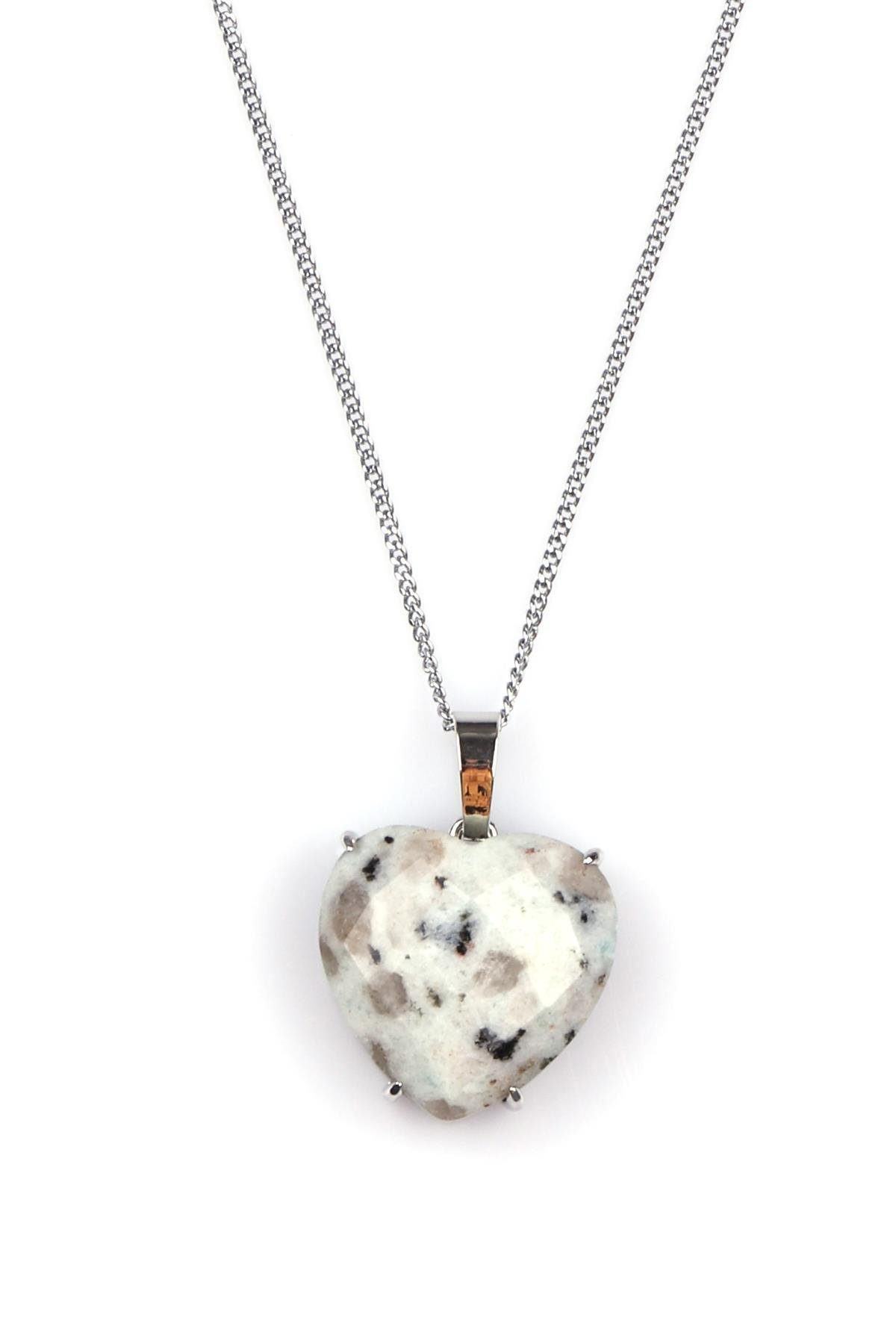 Opalit Doğal Taş Gümüş Renkli Kolye