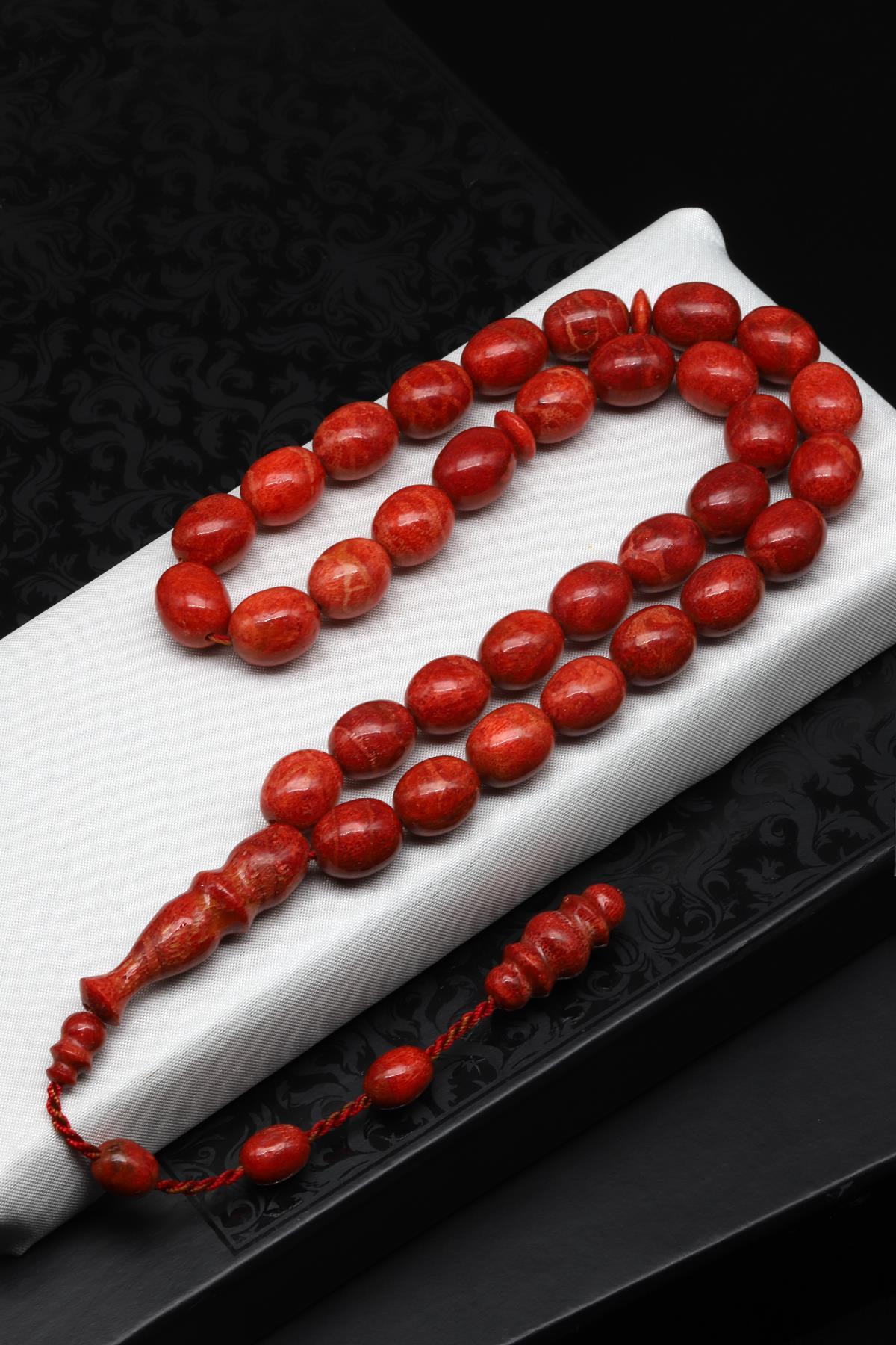 Orijinal Mercan Tesbih 7 x 13 mm. Beyzi Kesim