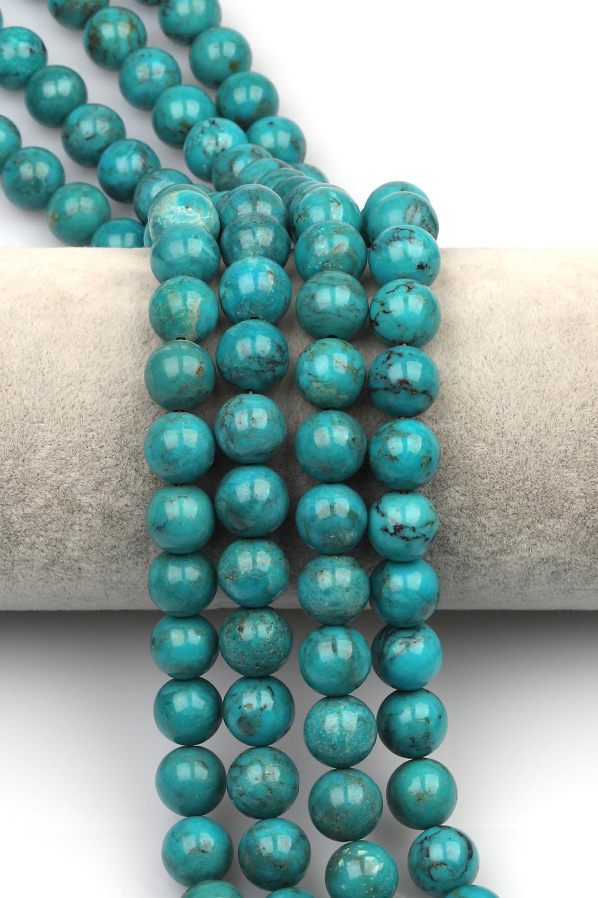 Orijinal Turkuaz  Doğaltaş Dizi 10 mm Küre Kesim