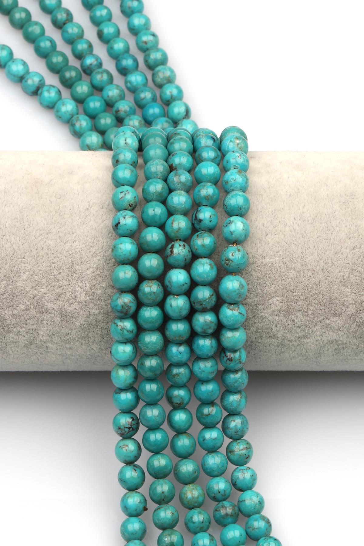 Orijinal Turkuaz  Doğaltaş Dizi 6 mm Küre Kesim