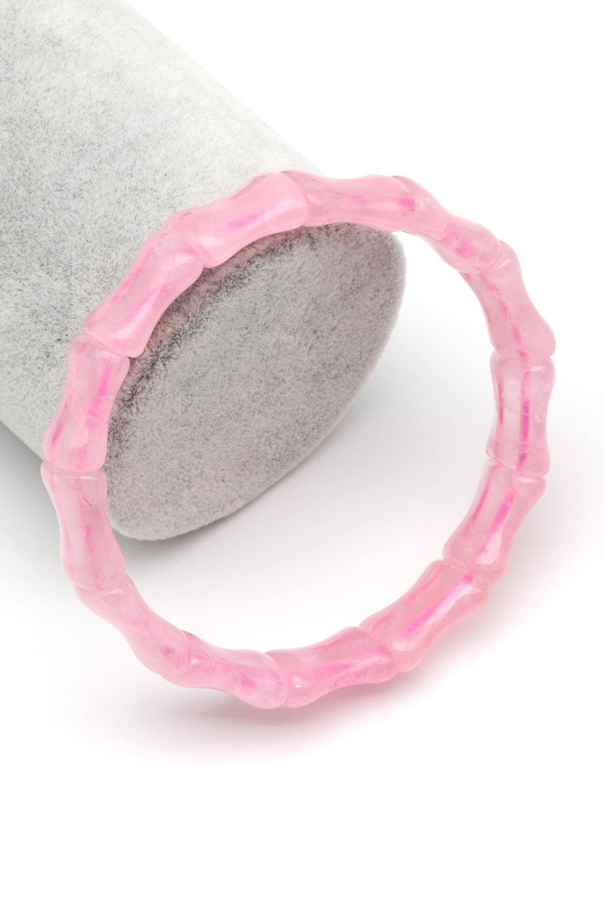 Pembe Kuvars Doğal Taş Bileklik 10 x 16 mm Özel Kesim