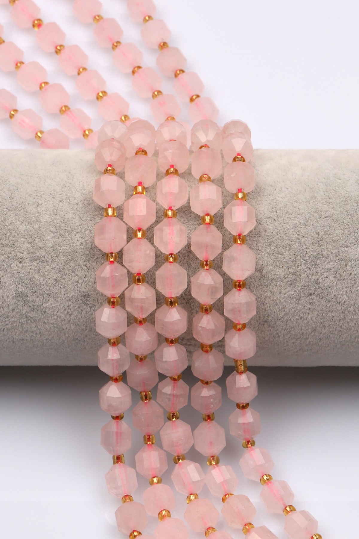 Pembe Kuvars Doğal Taş Dizi 7 x 8 mm Hexagonel Kesim - DZ-1182