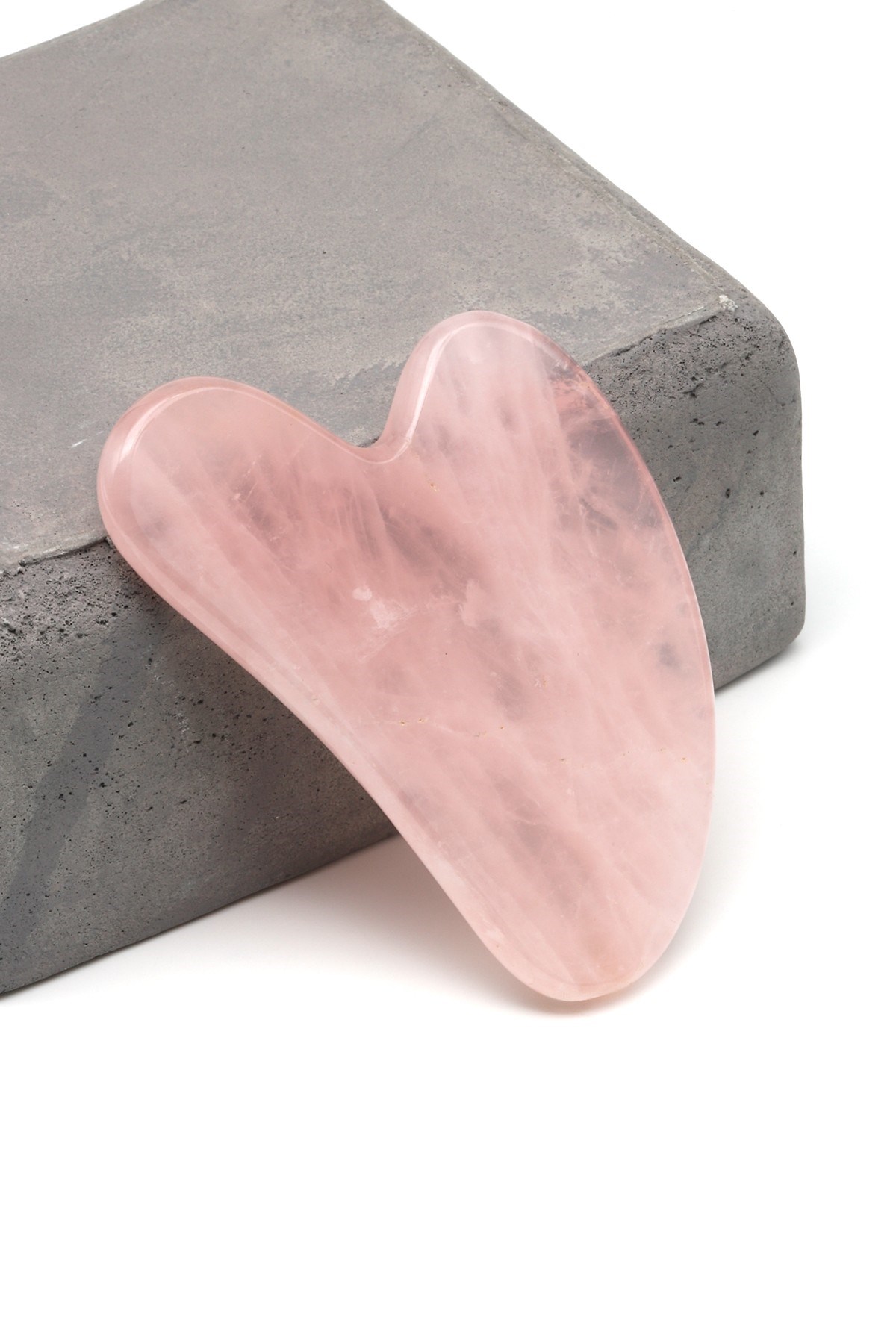 Pembe Kuvars Doğal Taş Gua Sha Yüz Masaj Taşı