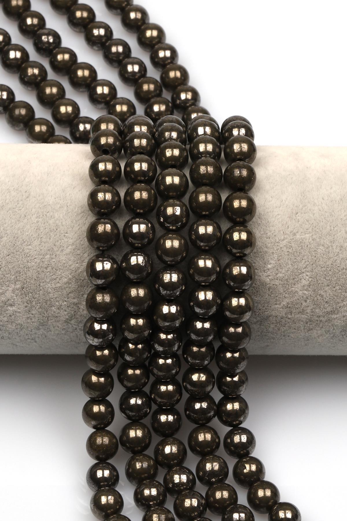 Pirit (A Kalite) Doğal Taş Dizi 8 mm Küre Kesim
