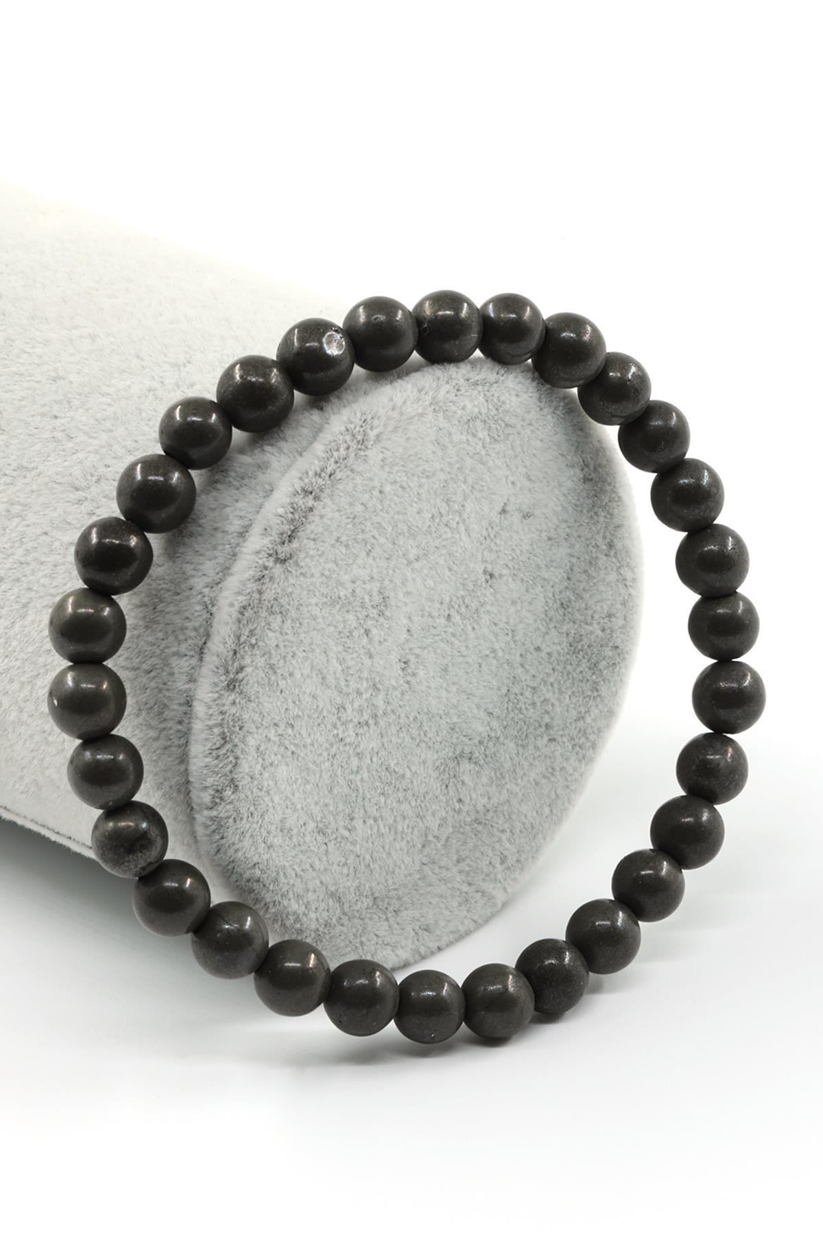 Pirit Doğal Taş Bileklik 6 mm Küre Kesim