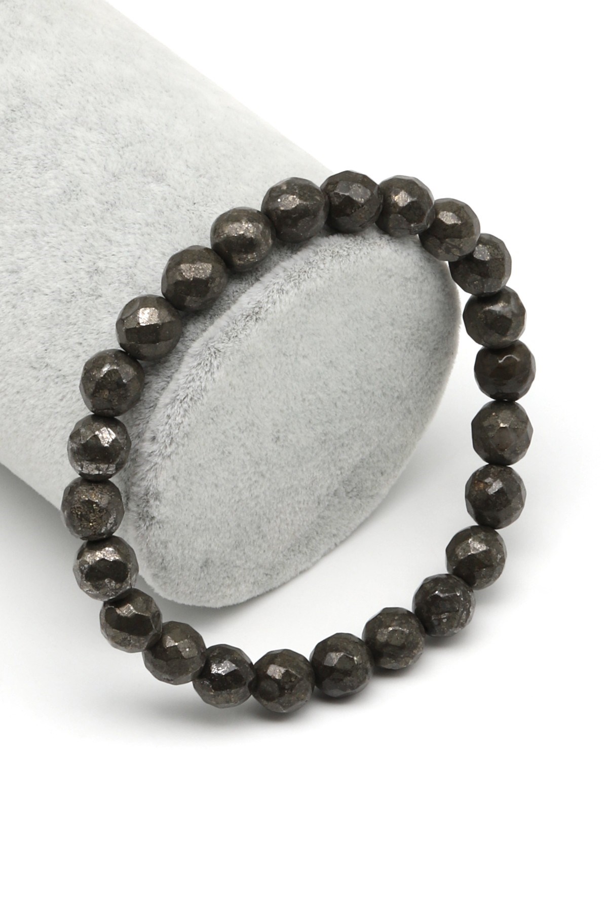 Pirit Doğal Taş Bileklik 8 mm Fasetli Küre Kesim - BLK-2302