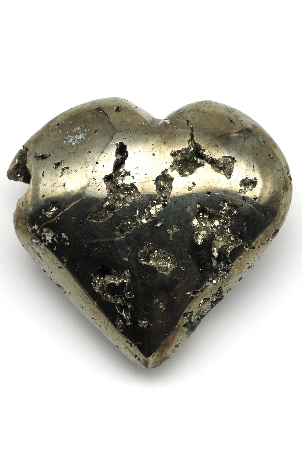 Pirit Doğal Taş Kalp Model Parça