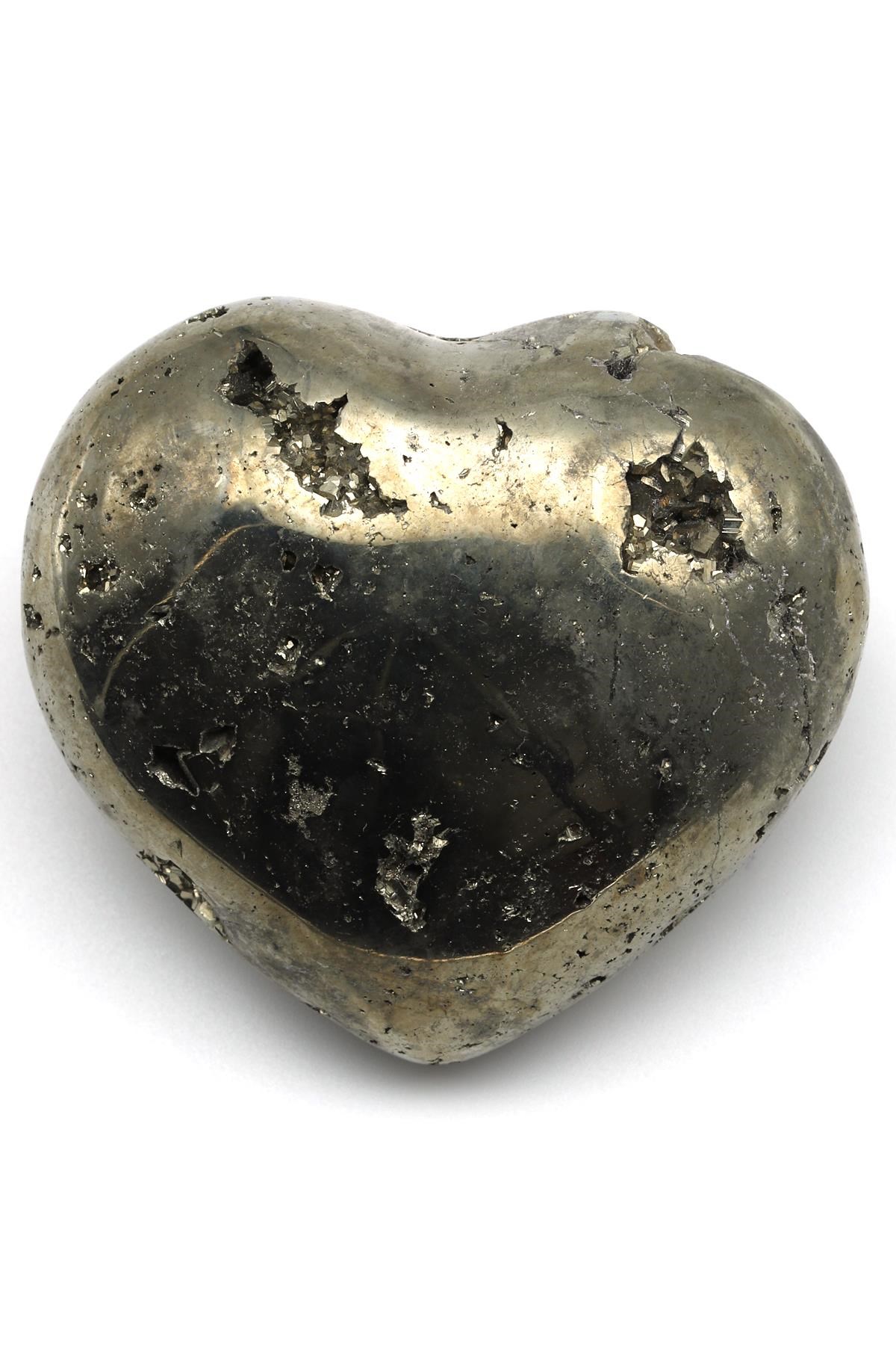 Pirit Doğal Taş Kalp Model Parça