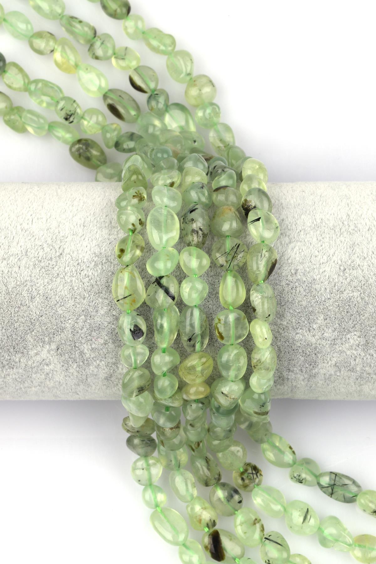 Prehnite Doğal Taş Dizi 5 x 10 mm Mercimek Kesim