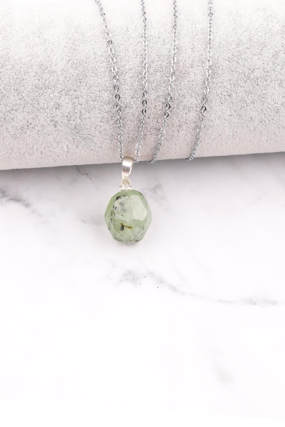 Prehnite Doğal Taş Kolye