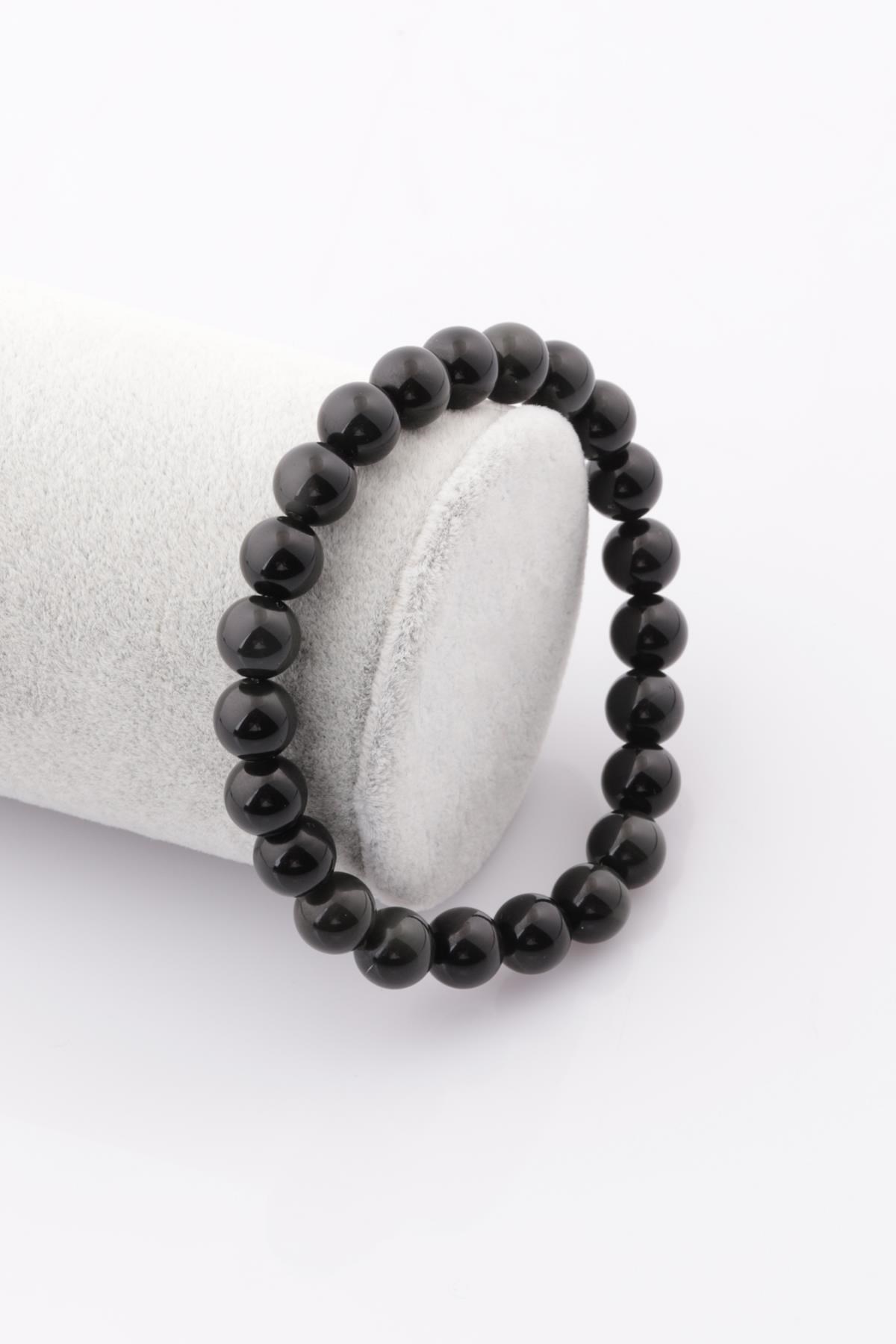 Rainbow Obsidyen Doğal Taş Bileklik 8 mm Küre Kesim