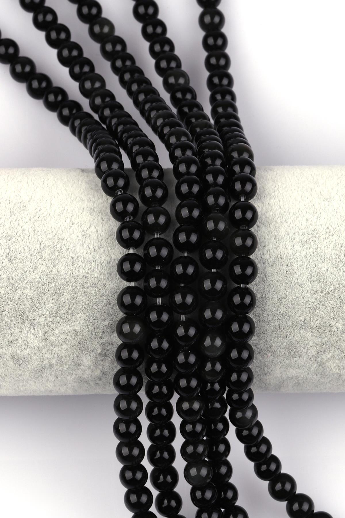 Rainbow Obsidyen Doğal Taş Dizi 6 mm Küre Kesim