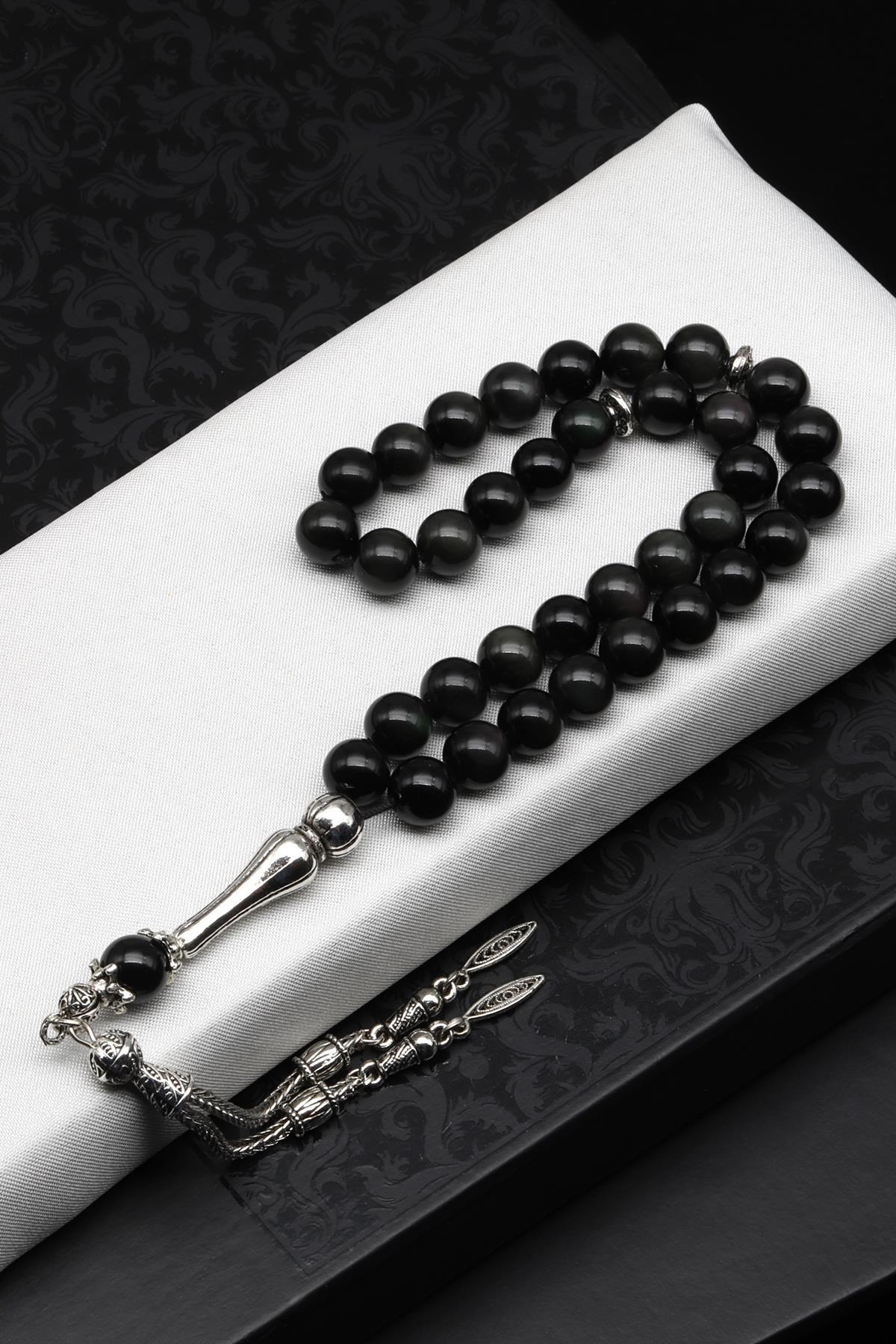 Rainbow Obsidyen Doğal Taş Tesbih 8 mm Küre Kesim