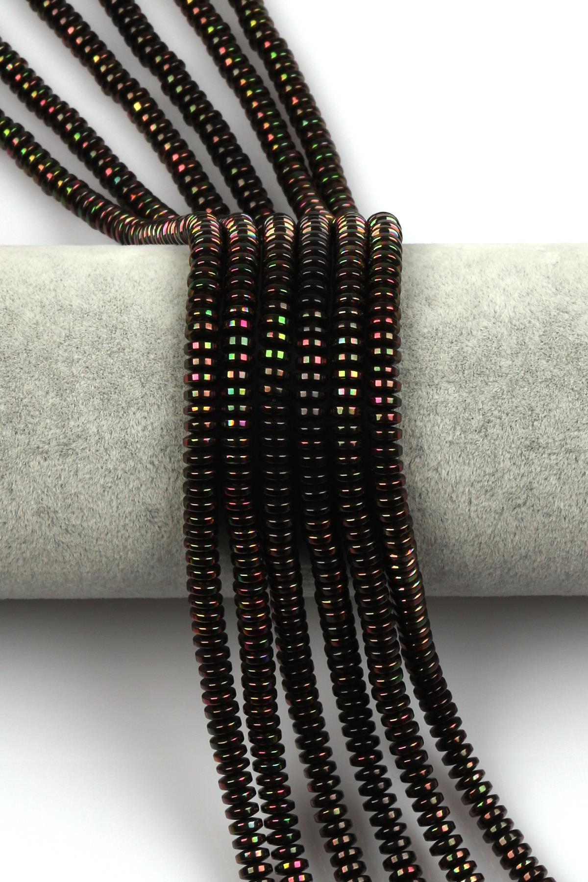 Renkli Hematit Dizi 2 x 5 mm Rondel Kesim