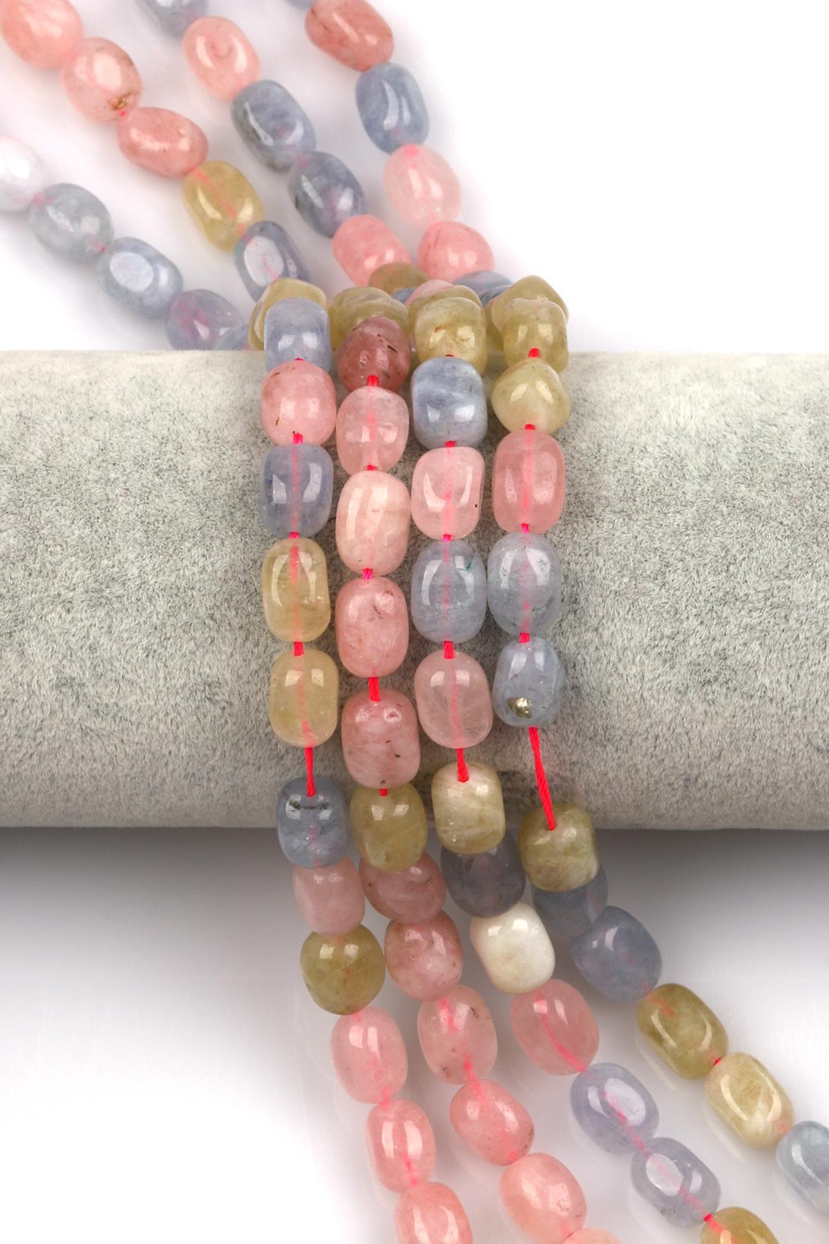 Renkli Kuvars Doğal Taş Dizi 7 x 11 mm Şekilsiz Kesim