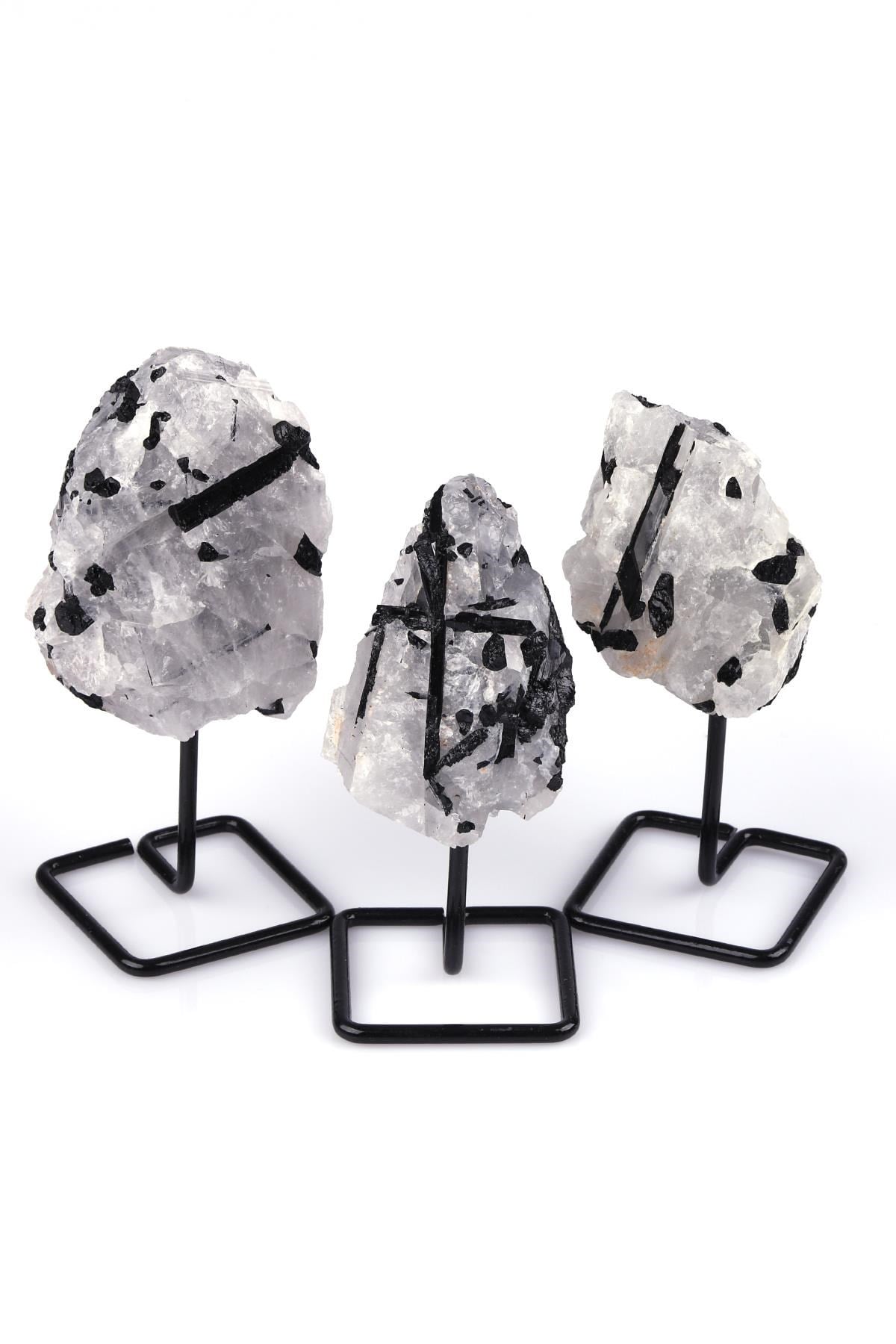 Rutil Kuvars Doğal Taş Standlı Parça