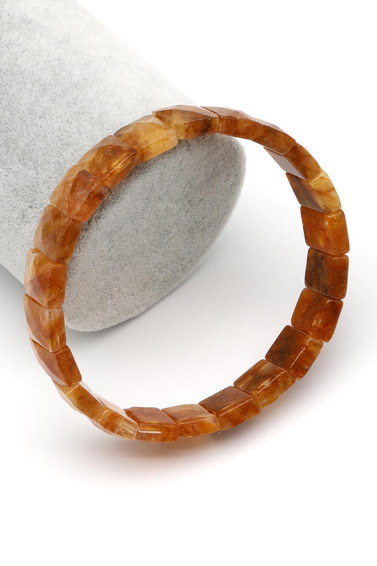 Sarı Kuvars Doğal Taş Bileklik 9 x 12 mm Özel Kesim