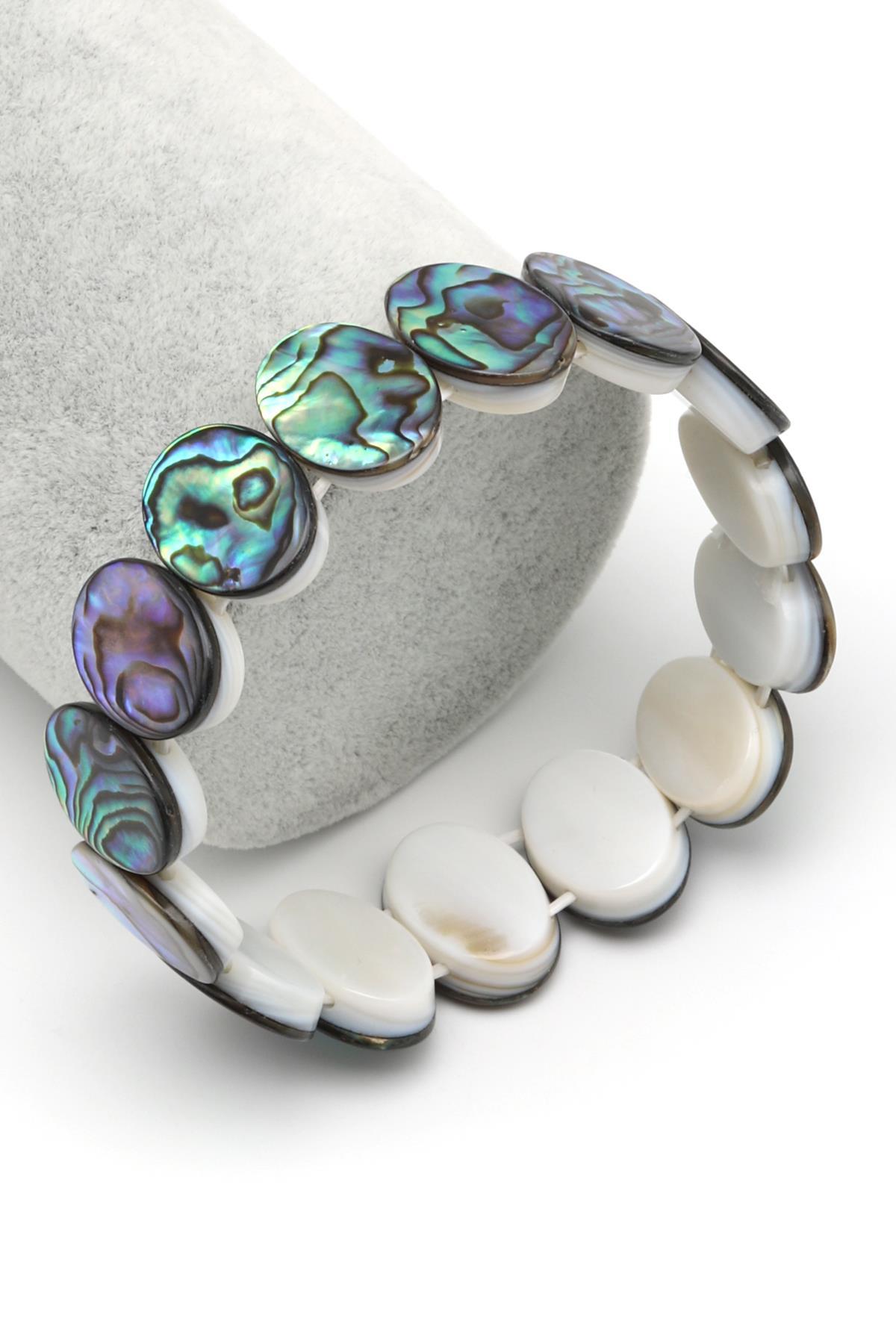 Sedef Doğal Taş Bileklik 13 x 18 mm Özel Kesim