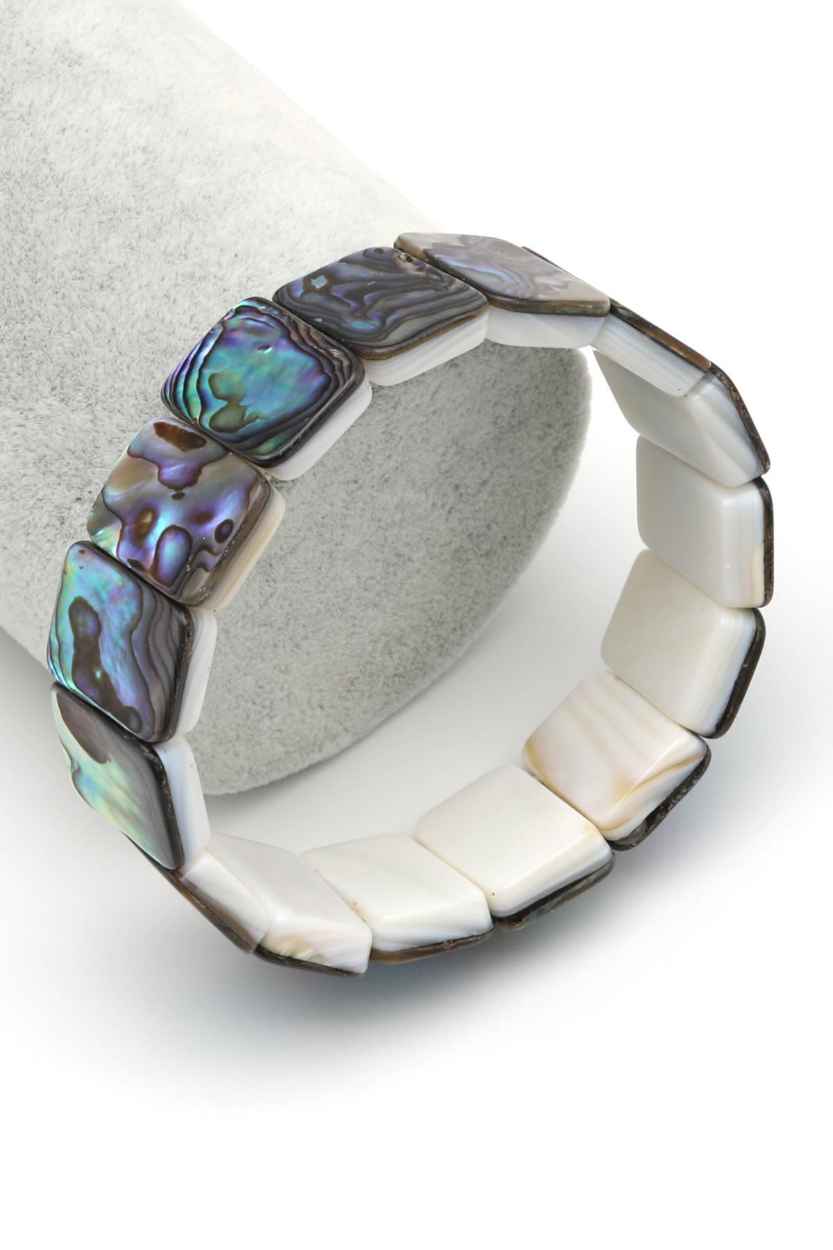 Sedef Doğal Taş Bileklik 13 x 18 mm Özel Kesim