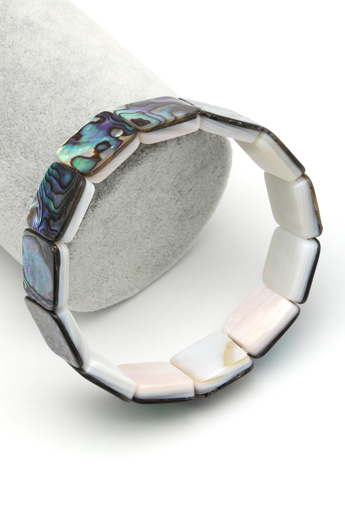 Sedef Doğal Taş Bileklik 16 x 16 mm Özel Kesim
