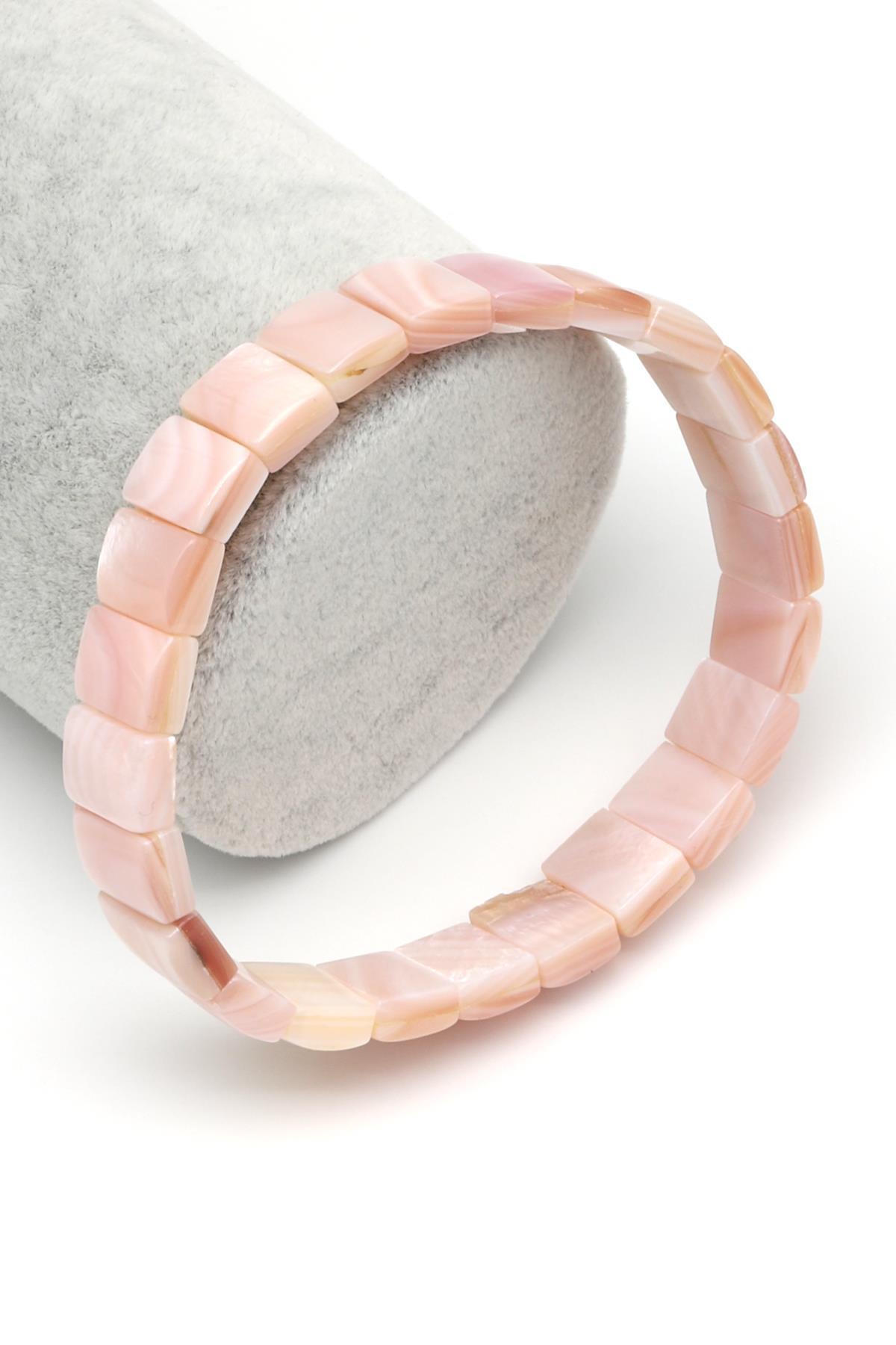 Sedef Doğal Taş Bileklik 8 x 11 mm Özel Kesim