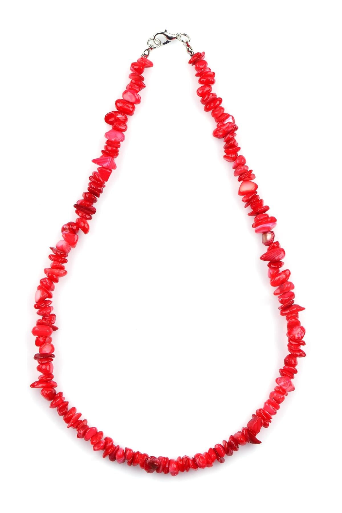 Sedef Doğal Taş Kırık Taş Kolye