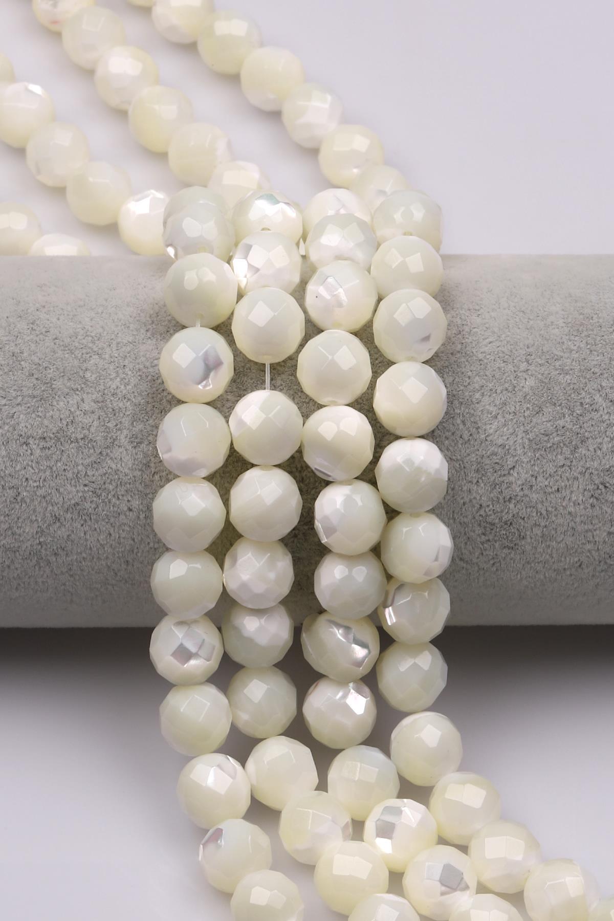 Sedef Doğaltaş Dizi 10 mm Elmas Kesim