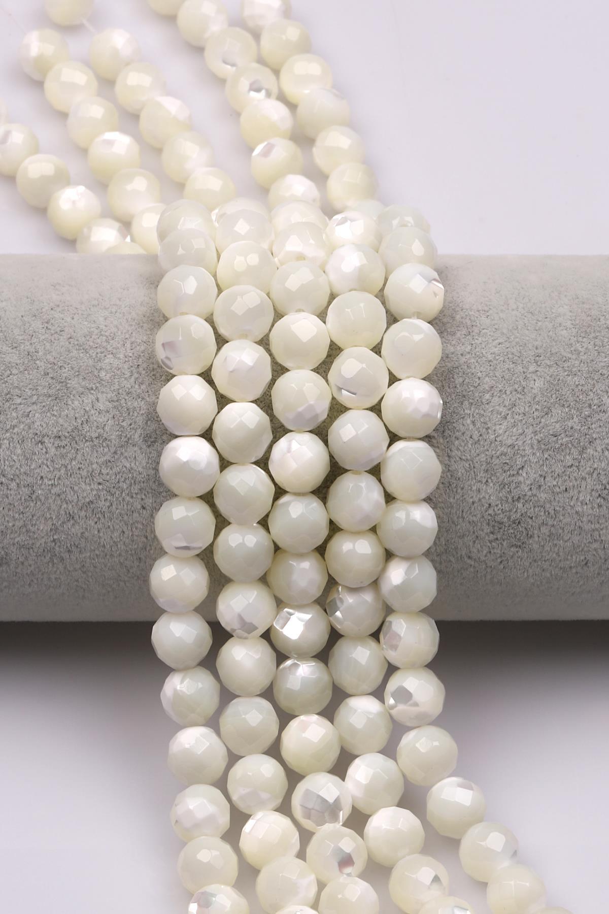 Sedef Doğaltaş Dizi 8 mm Elmas Kesim