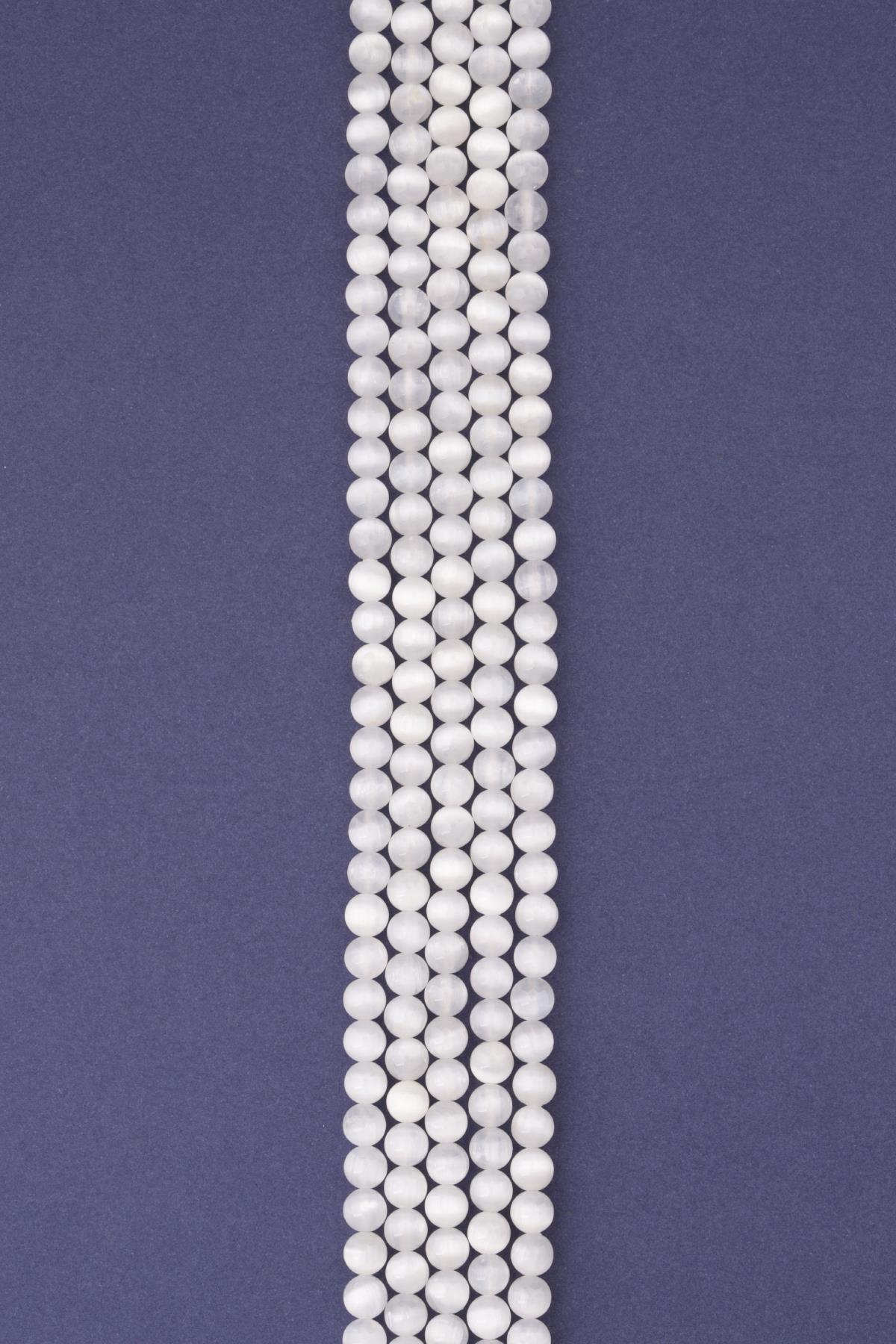 Selenit Doğal Taş Dizi 6 mm Küre Kesim