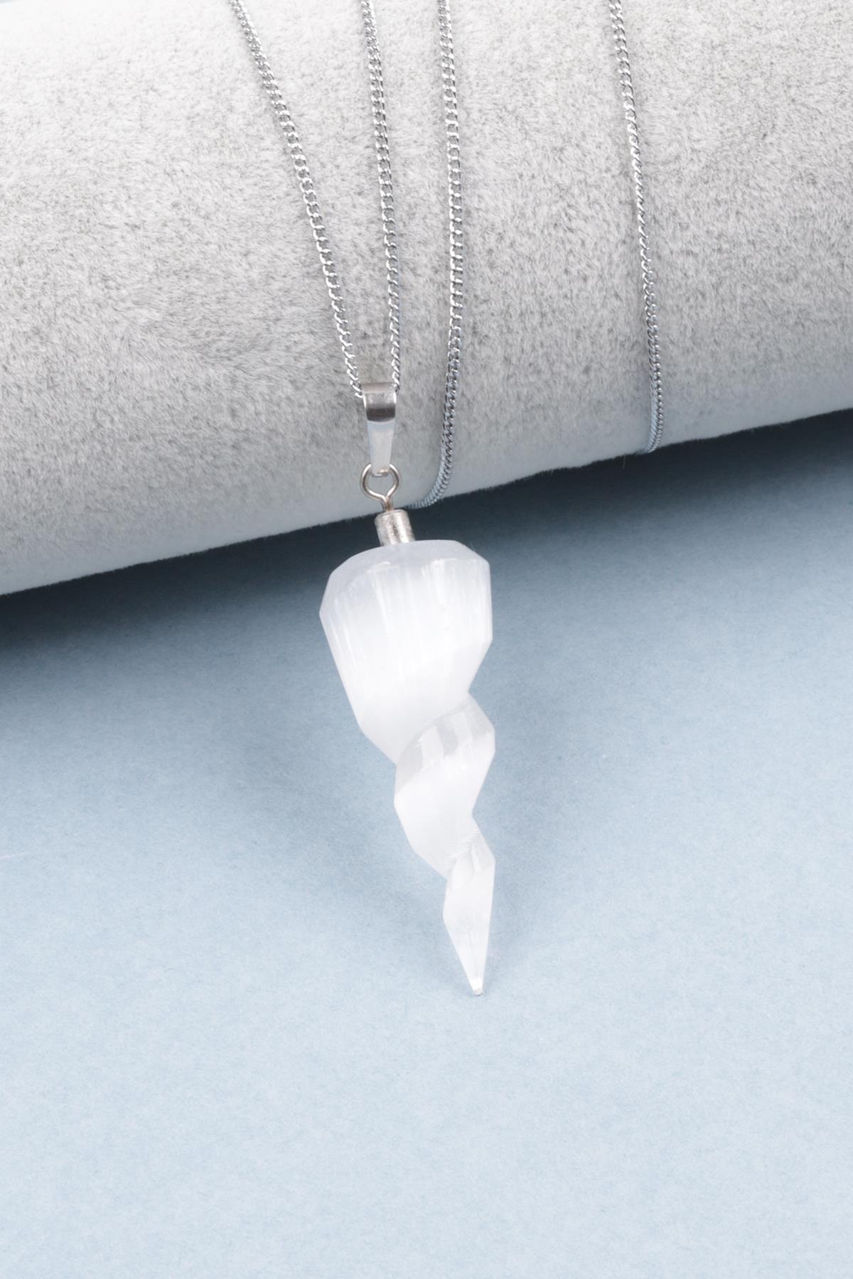 Selenit Doğal Taş Kolye