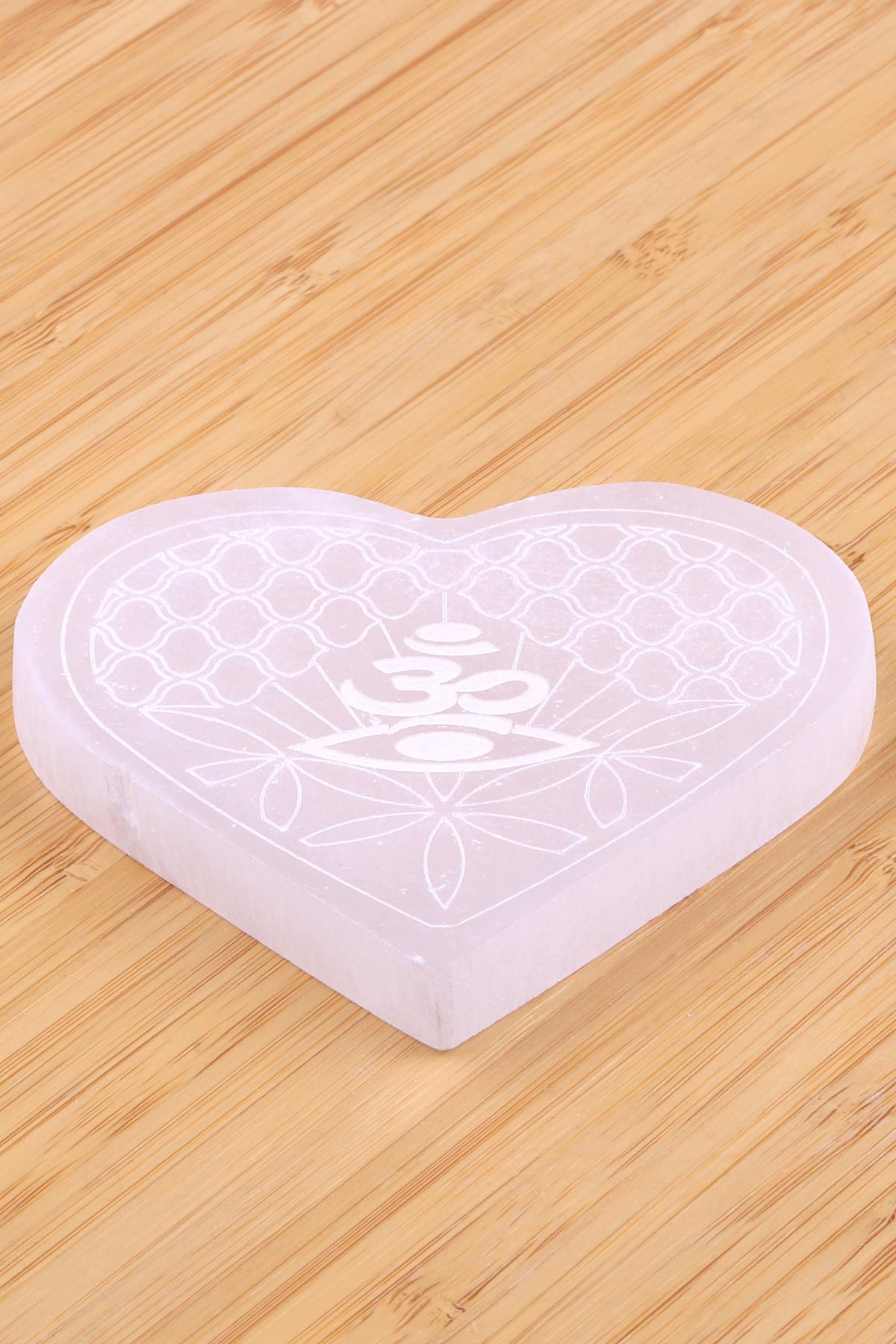 Selenit Doğal Taş Lazer İşlemeli Parça 