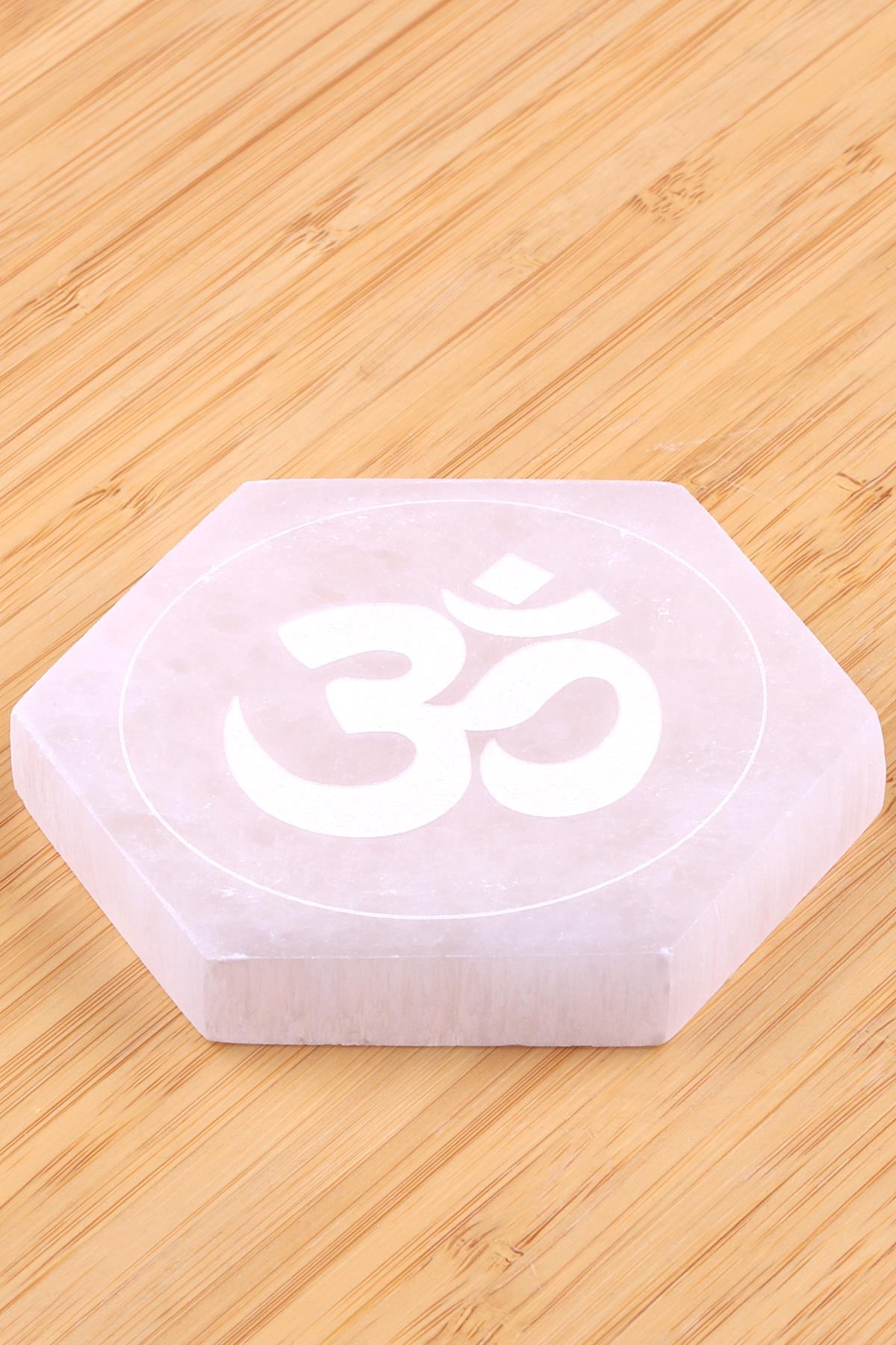 Selenit Doğal Taş Lazer İşlemeli Parça 