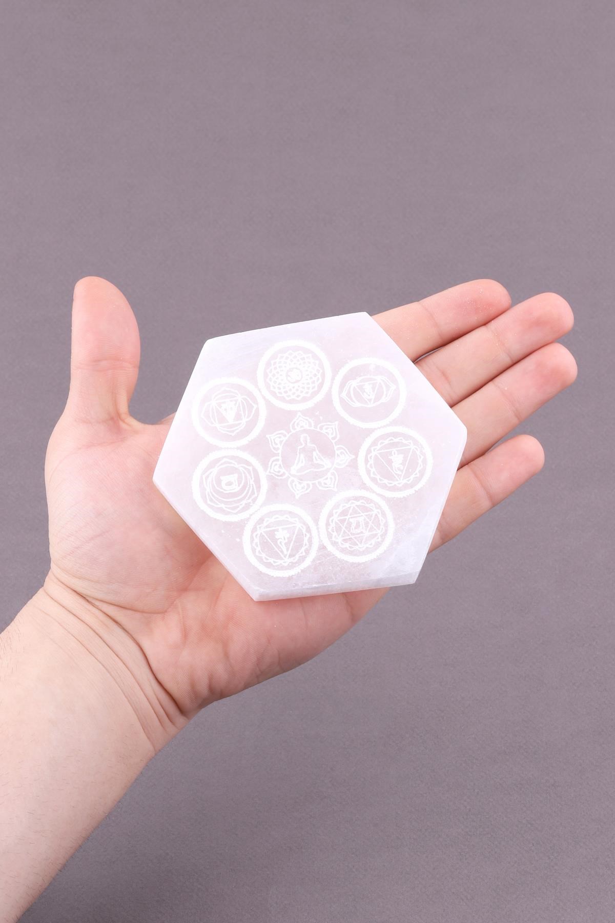 Selenit Doğal Taş Lazer İşlemeli Parça