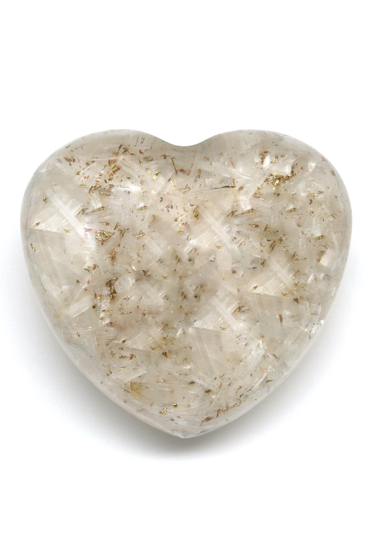 Selenit Taşından Orgonit Kalp