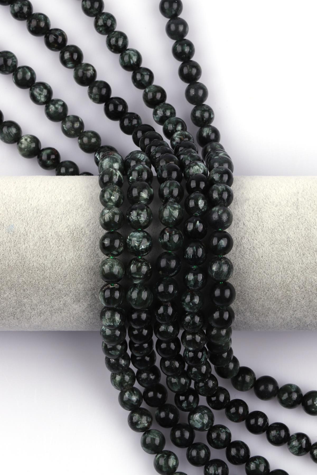 Seraphınıte Doğal Taş Dizi 8 mm Küre Kesim